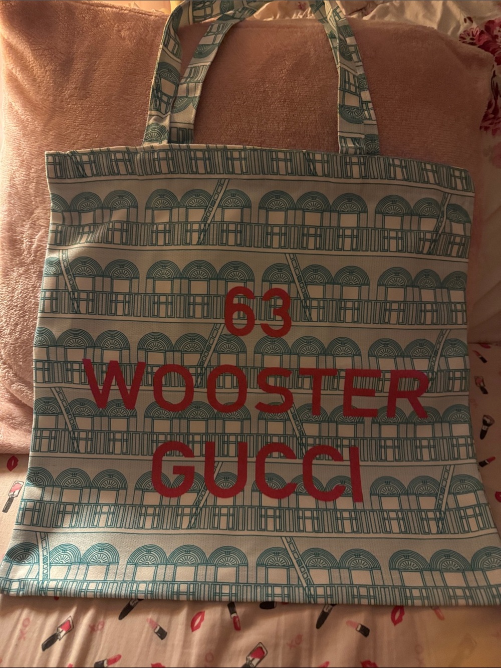 GUCCI the met collab novelty canvas tote bag 63 Wooster